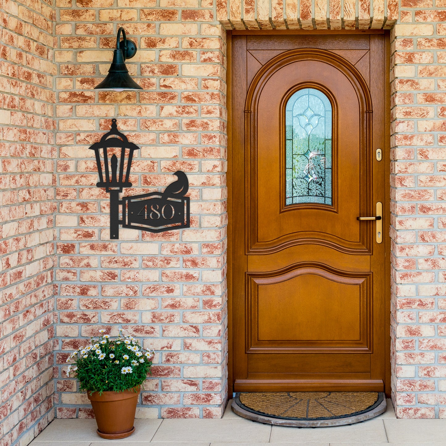Bird on a Lamppost Address Sign