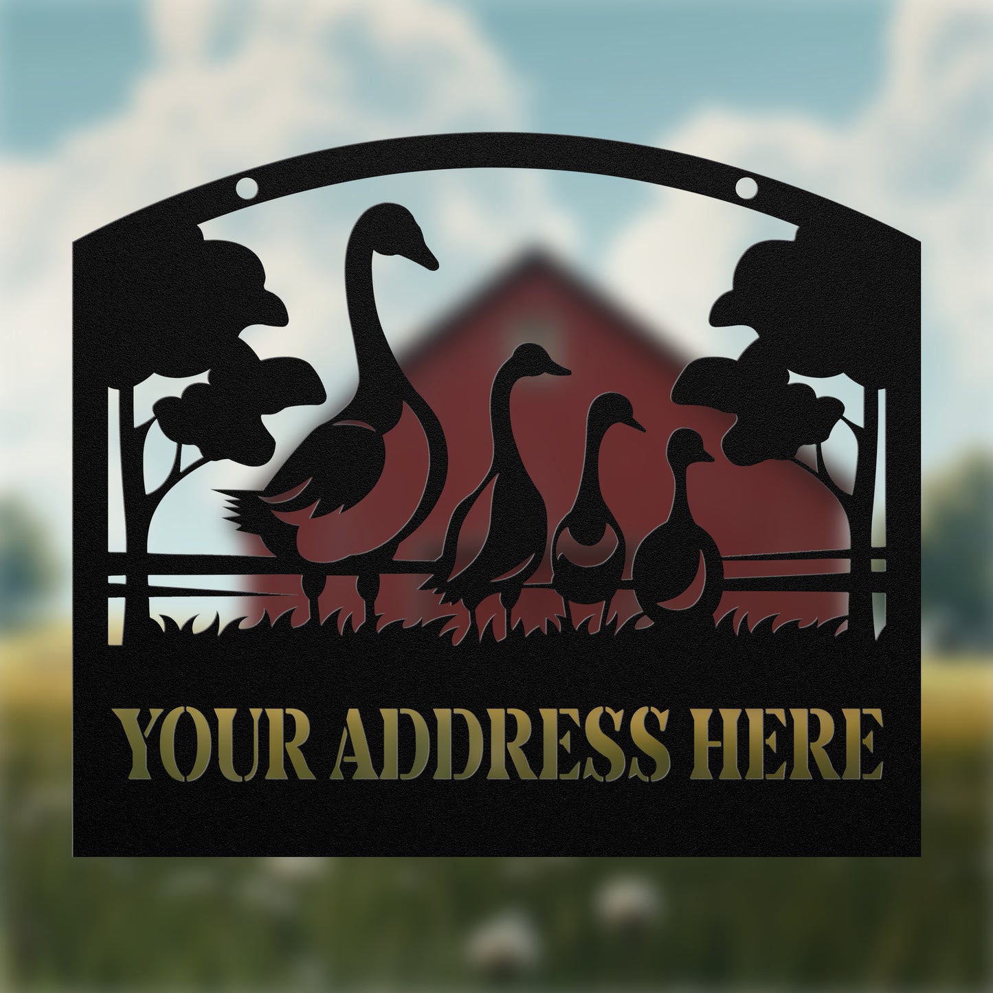 Family of Geese Address Sign
