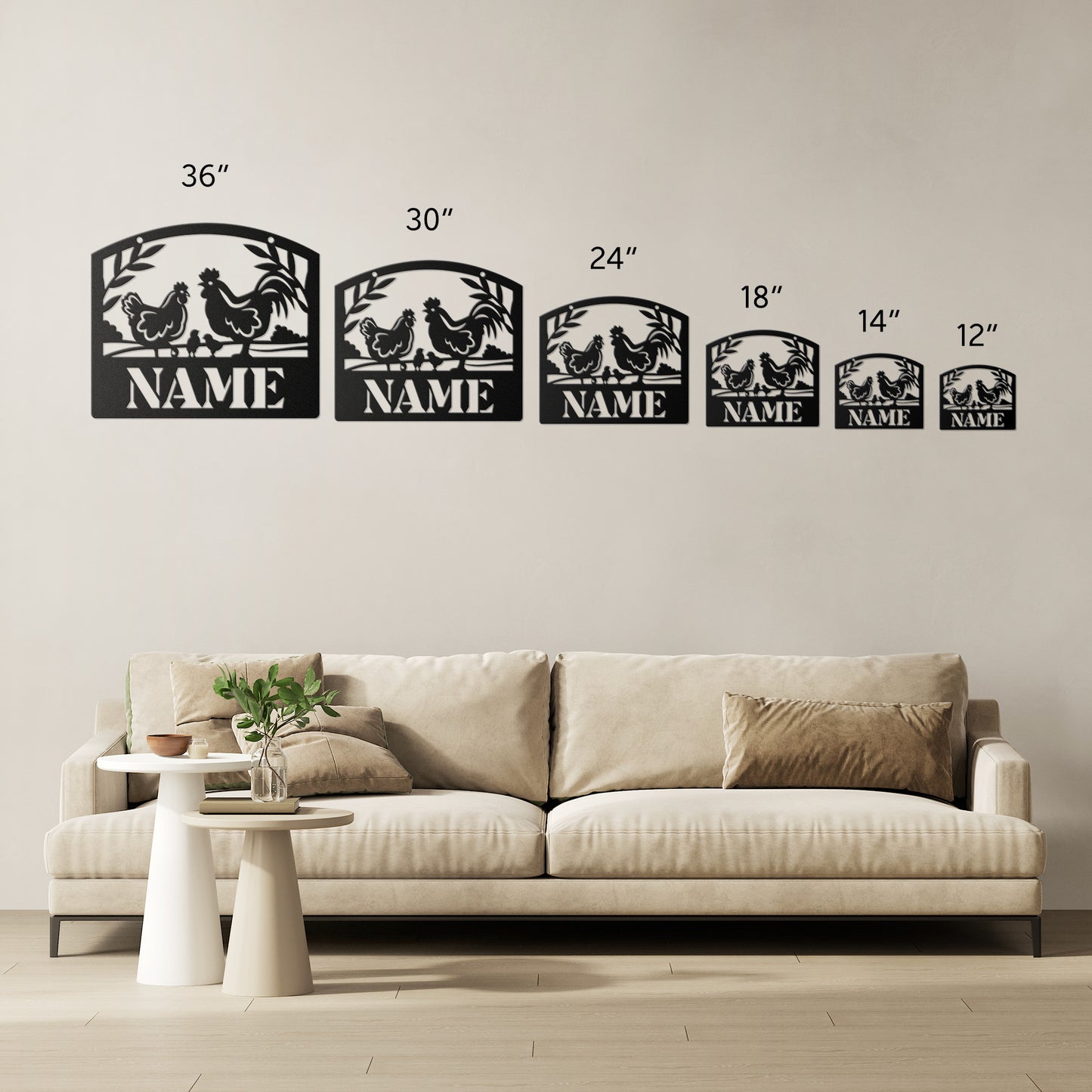 Chicken Family Name Sign