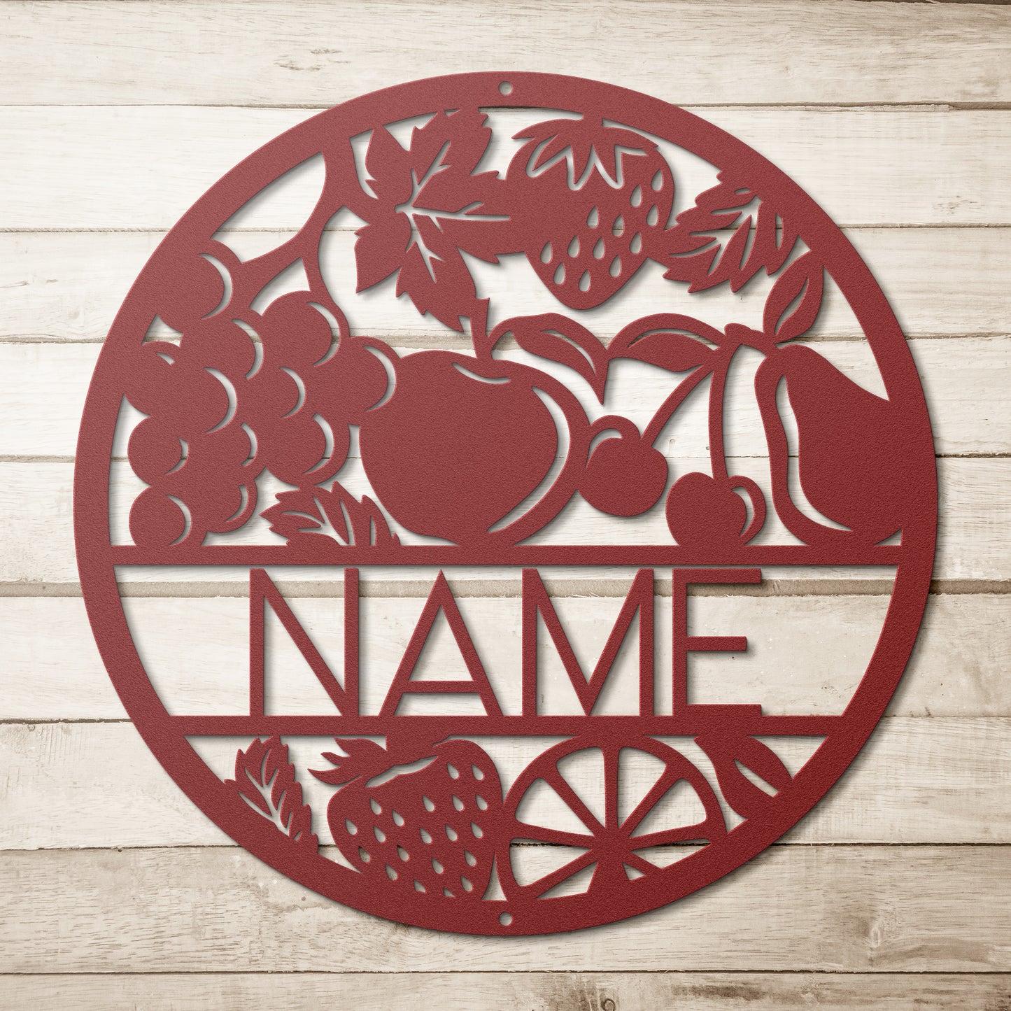 Fruit Circle Name Sign