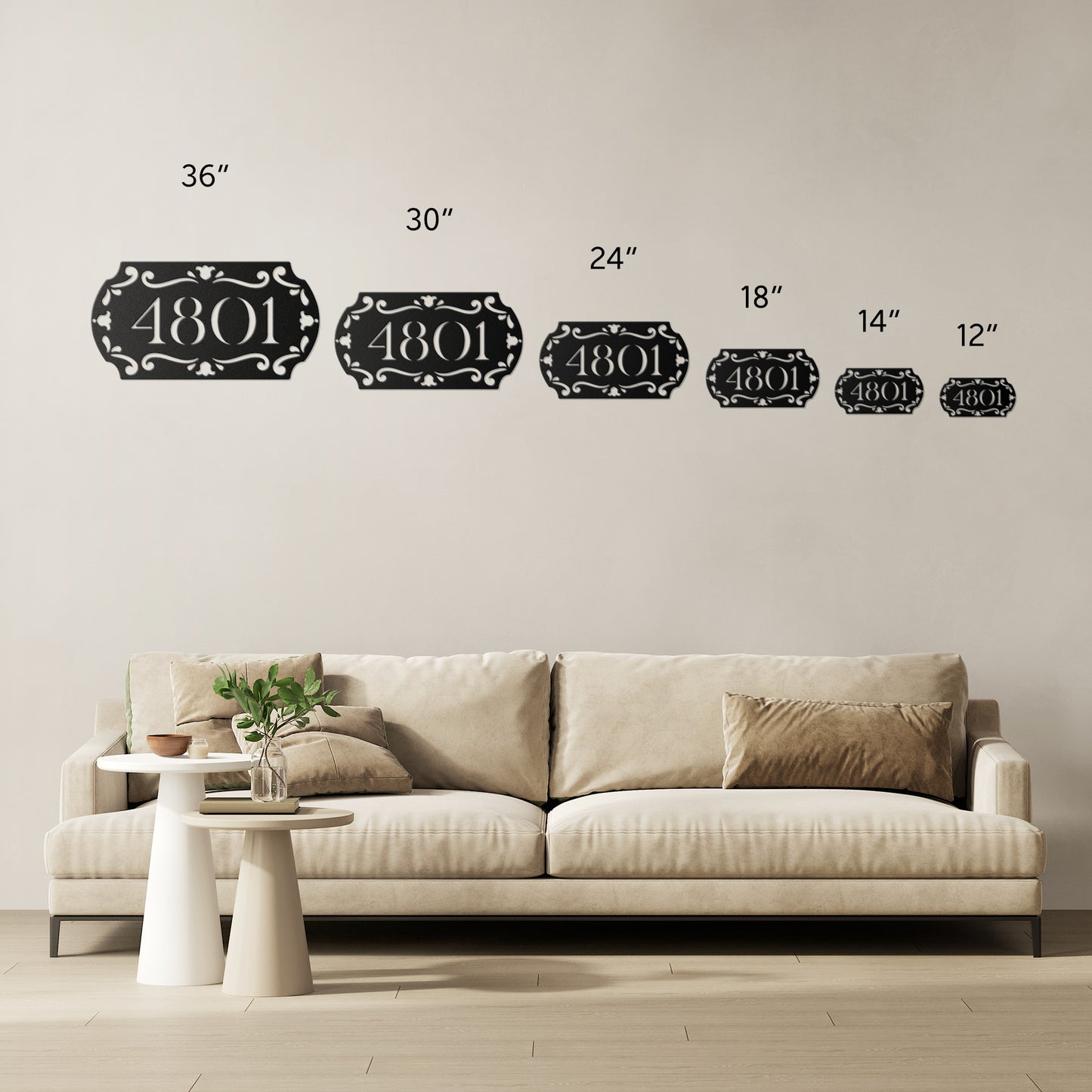 Horizontal Flower Number Plaque