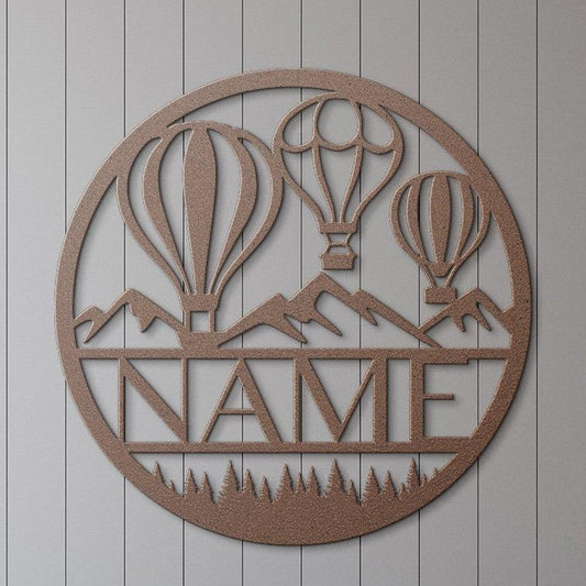 Hot Air Balloon Circle Name Sign
