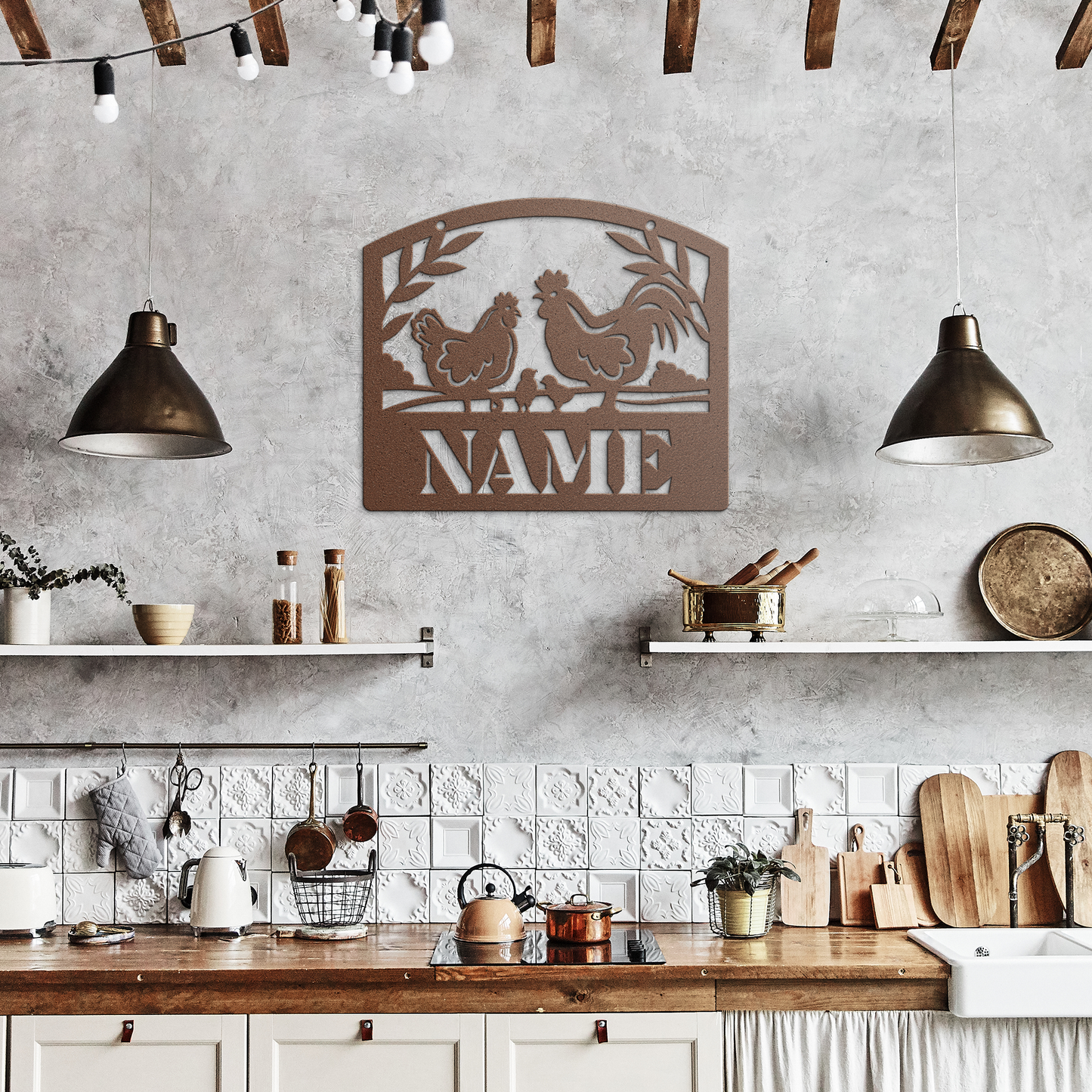 Chicken Family Name Sign