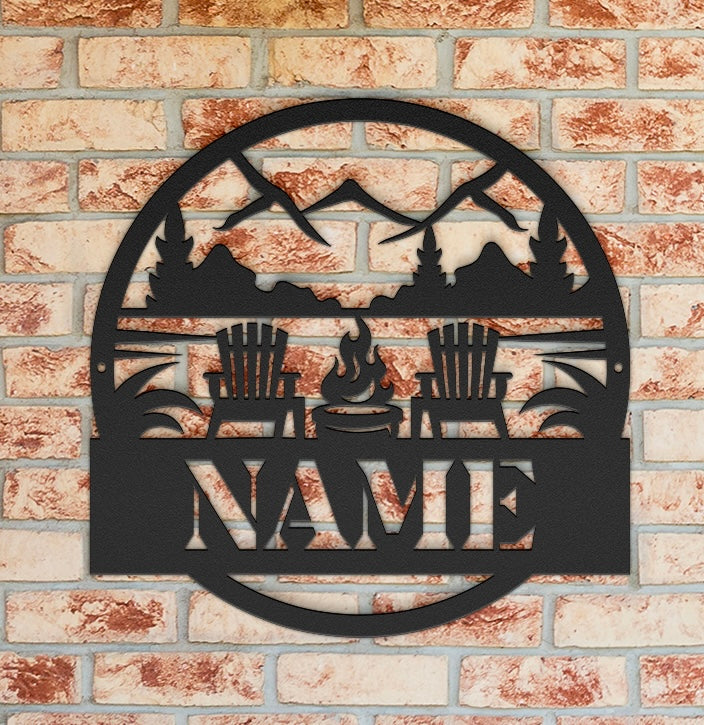 Fire pit by the Lake Name Sign