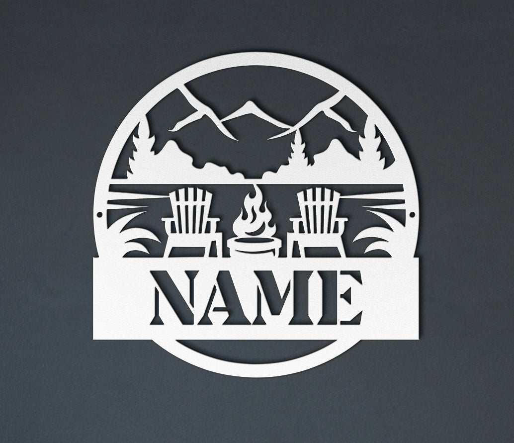 Fire pit by the Lake Name Sign