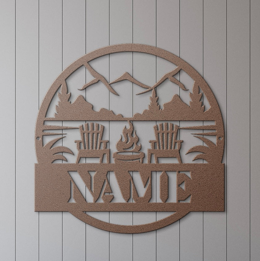 Fire pit by the Lake Name Sign