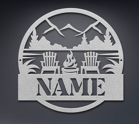 Fire pit by the Lake Name Sign