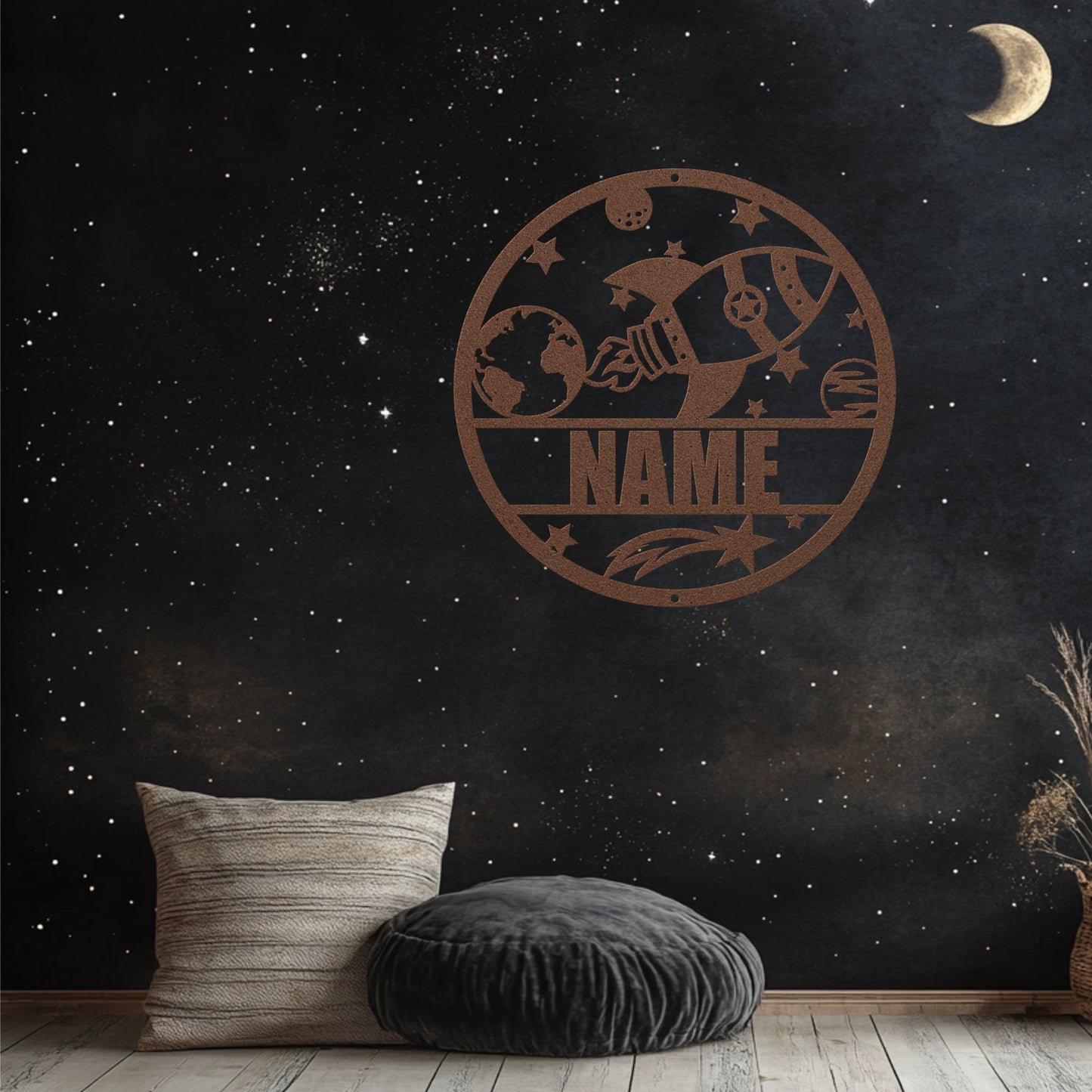 Space Circle Name Sign
