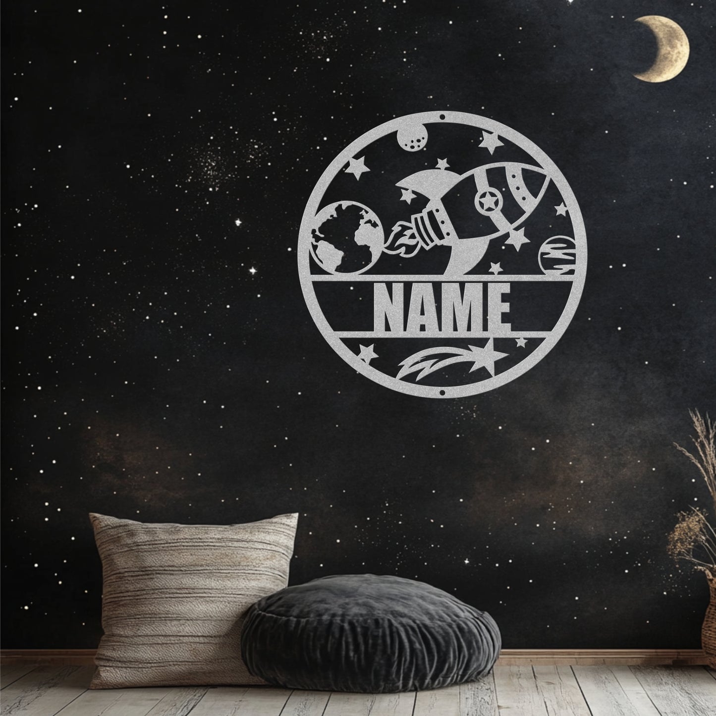 Space Circle Name Sign
