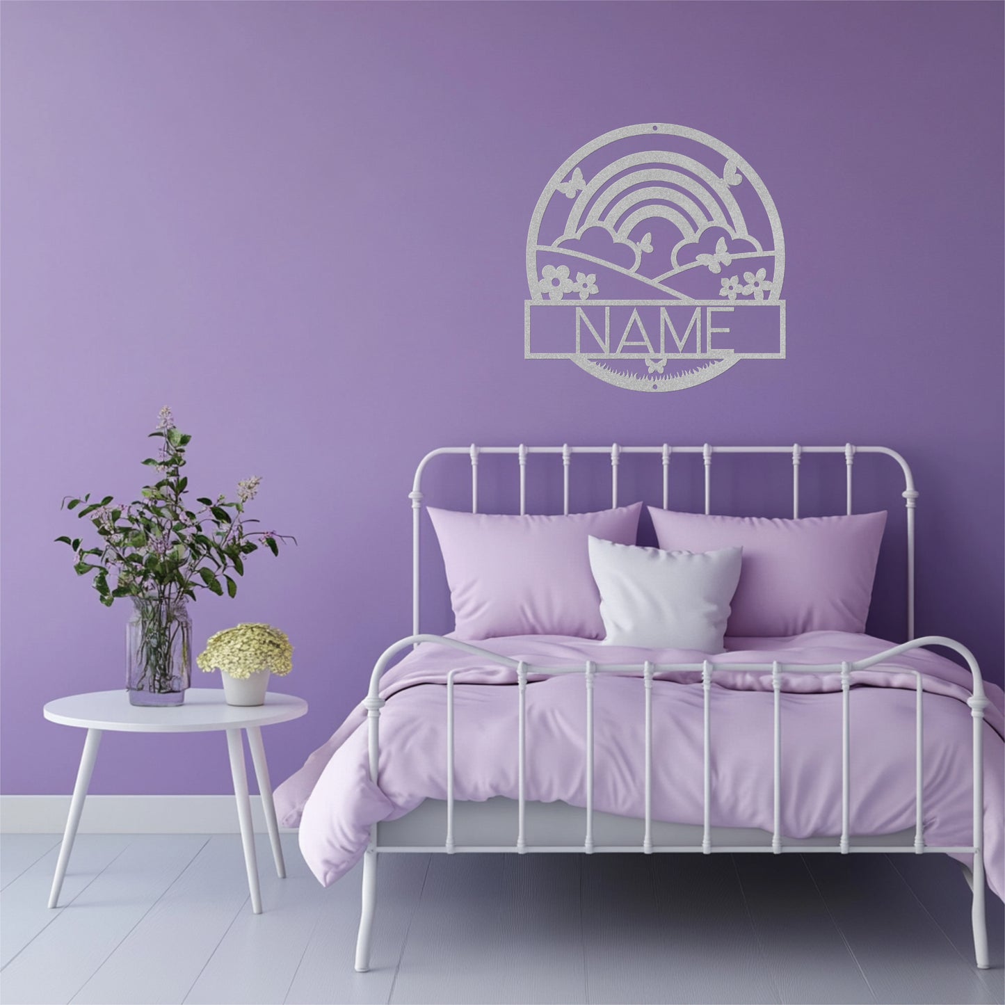 Rainbow Circle Name Sign