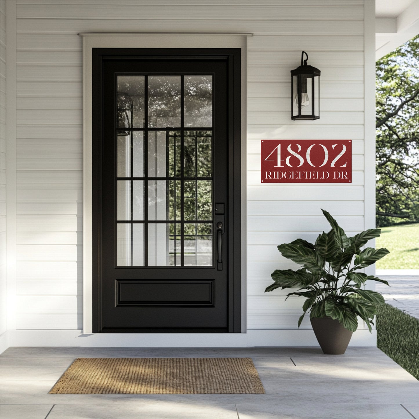 Rectangle Cut Out Address Sign