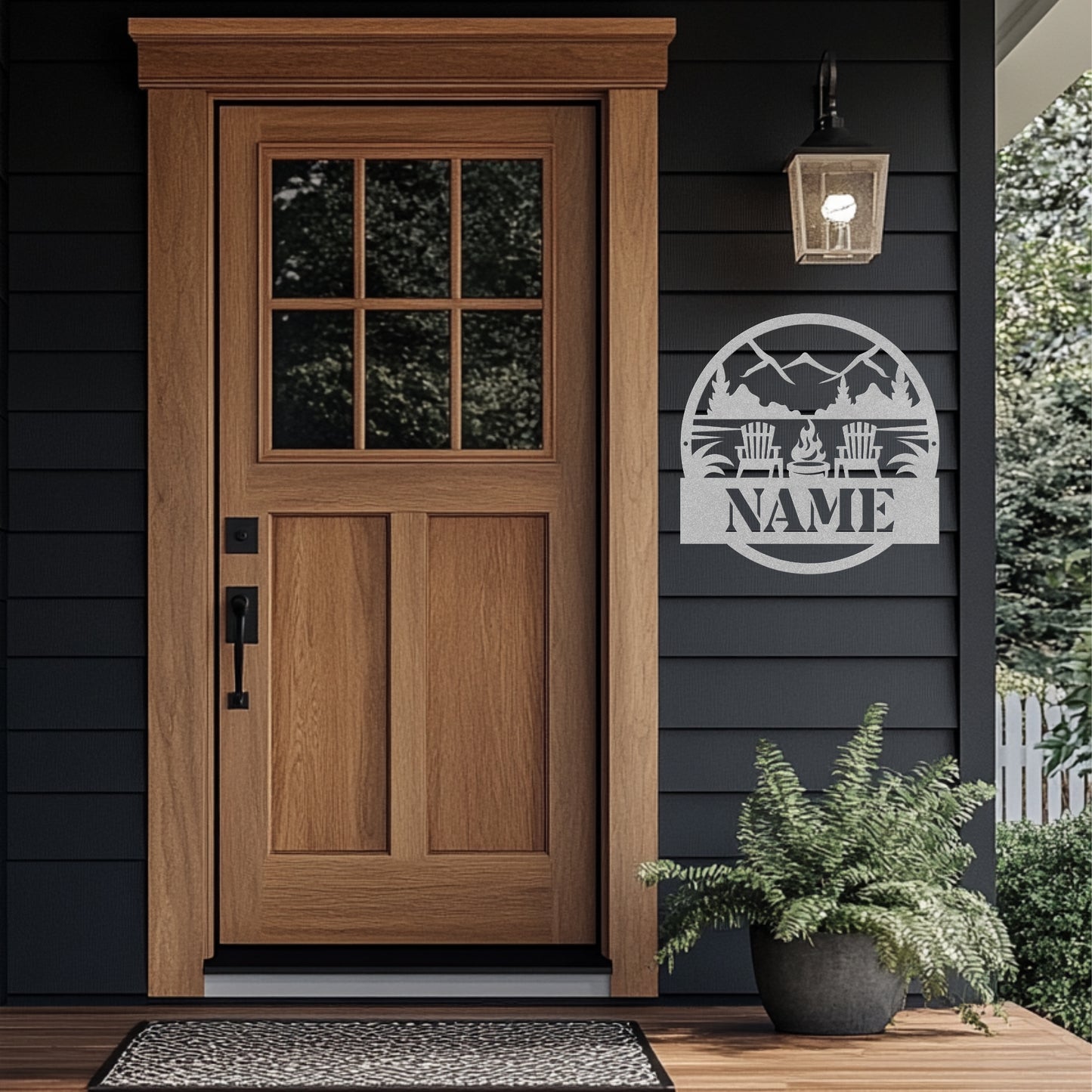 Fire pit by the Lake Name Sign