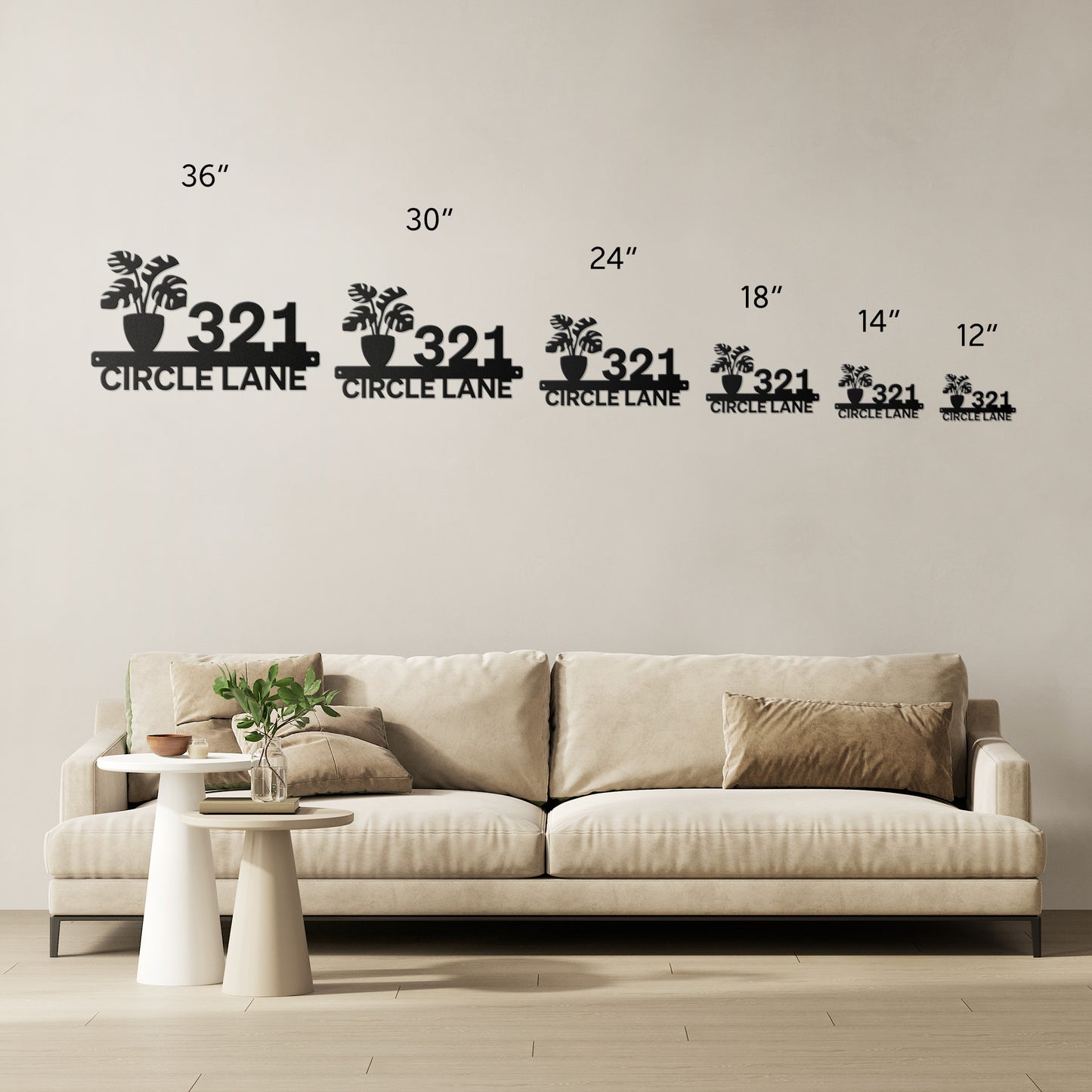 Monstera Address Sign