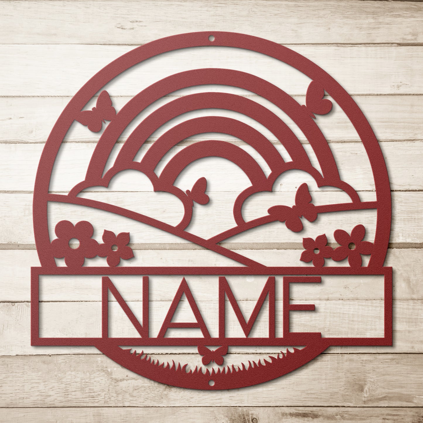 Rainbow Circle Name Sign