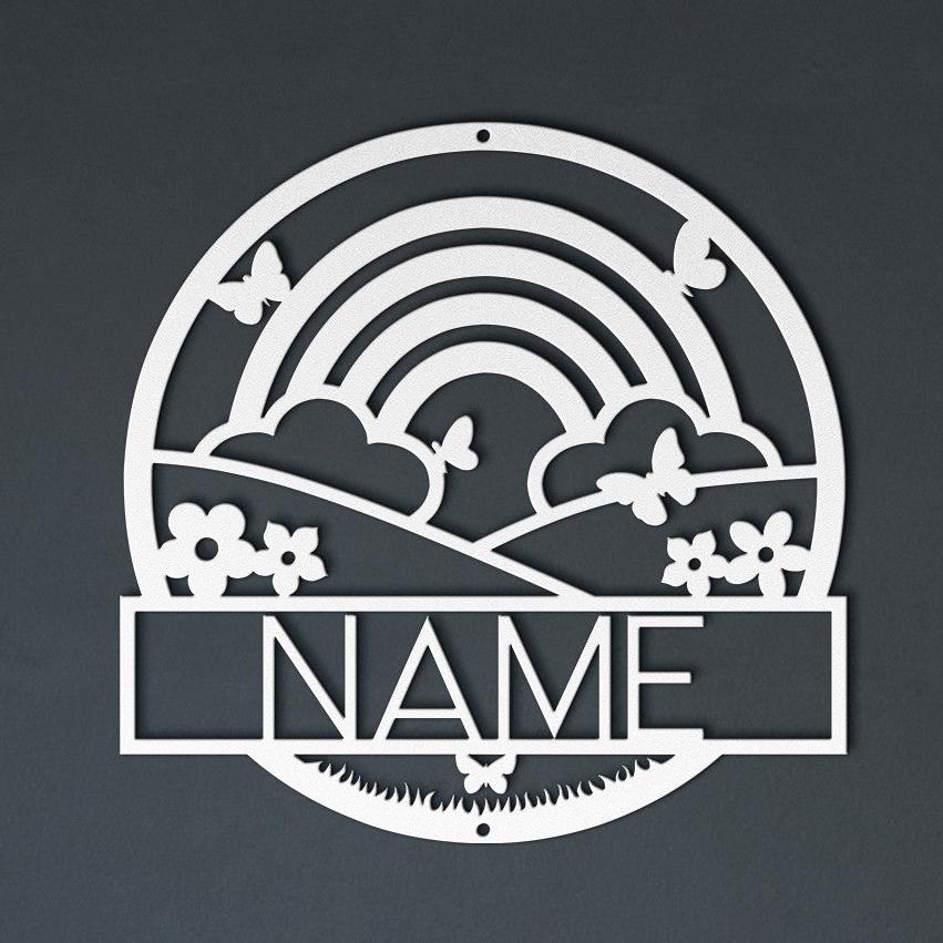 Rainbow Circle Name Sign
