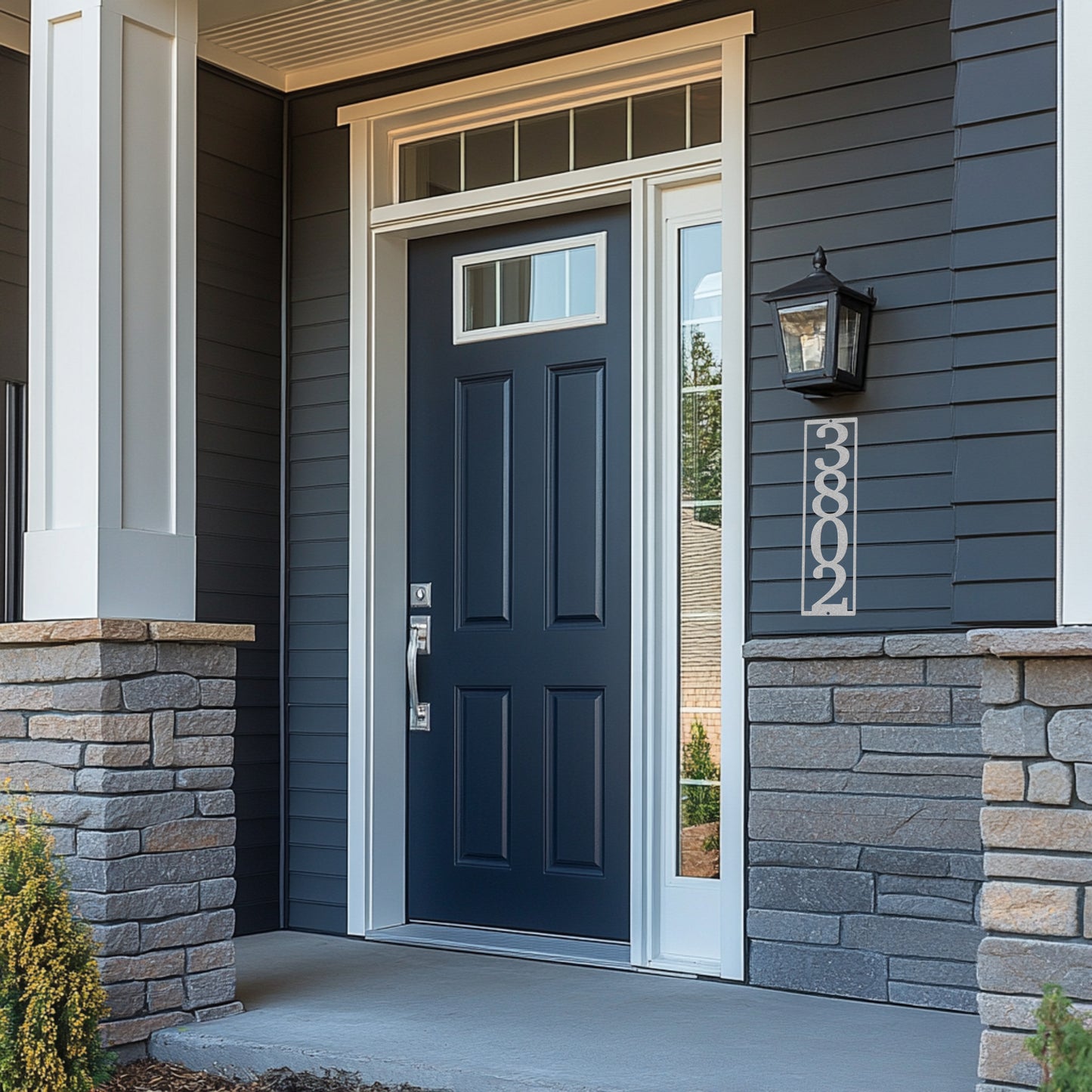 Vertical Number Address Sign