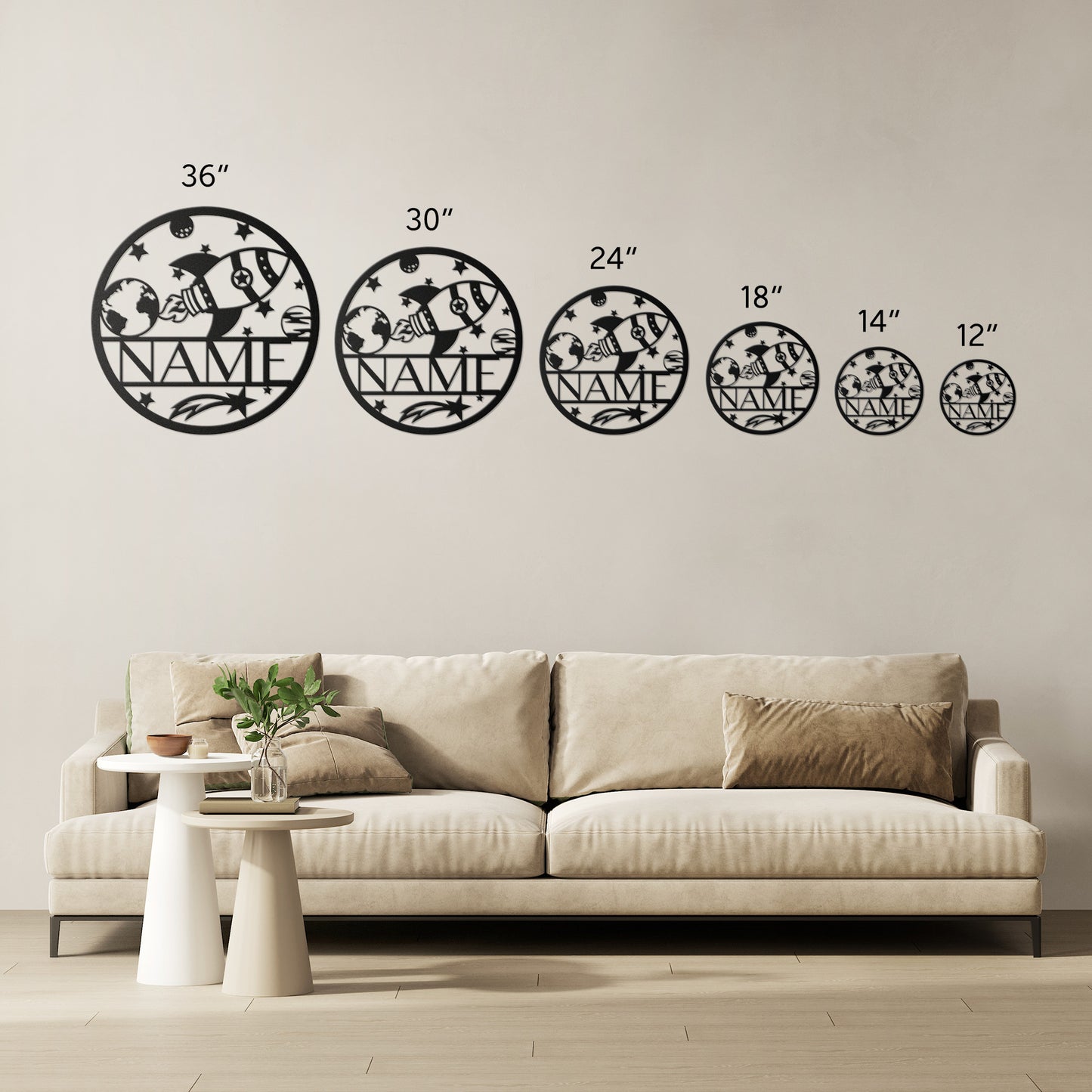 Space Circle Name Sign