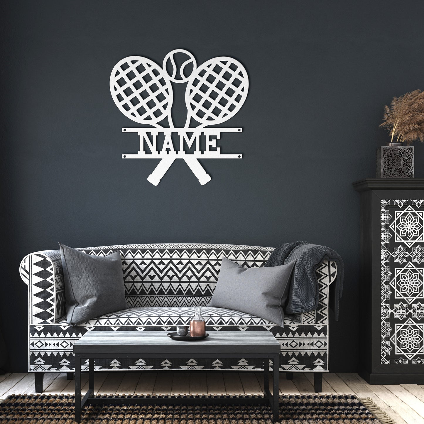 Tennis Racket Name Sign