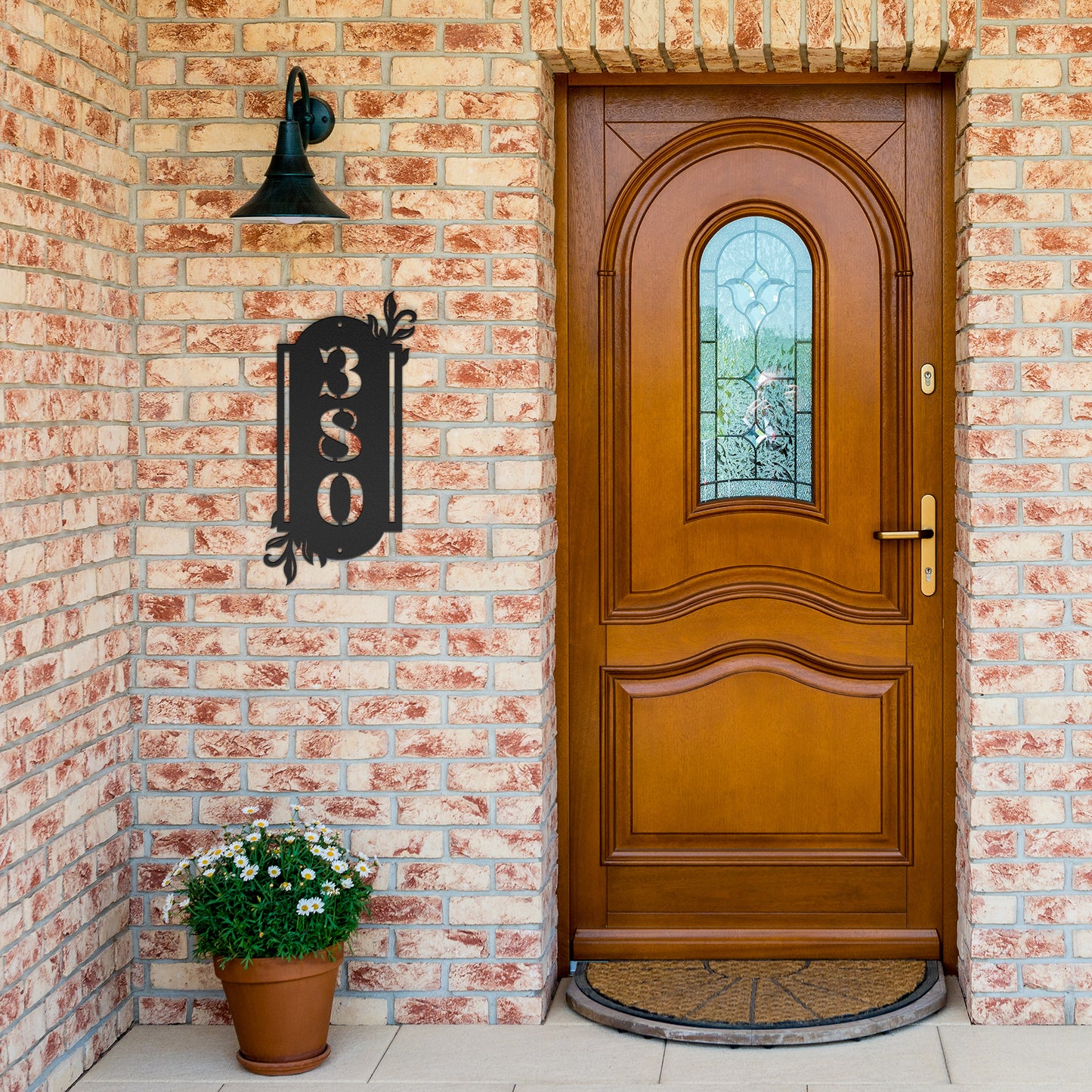 Vertical Leaf Address Plaque