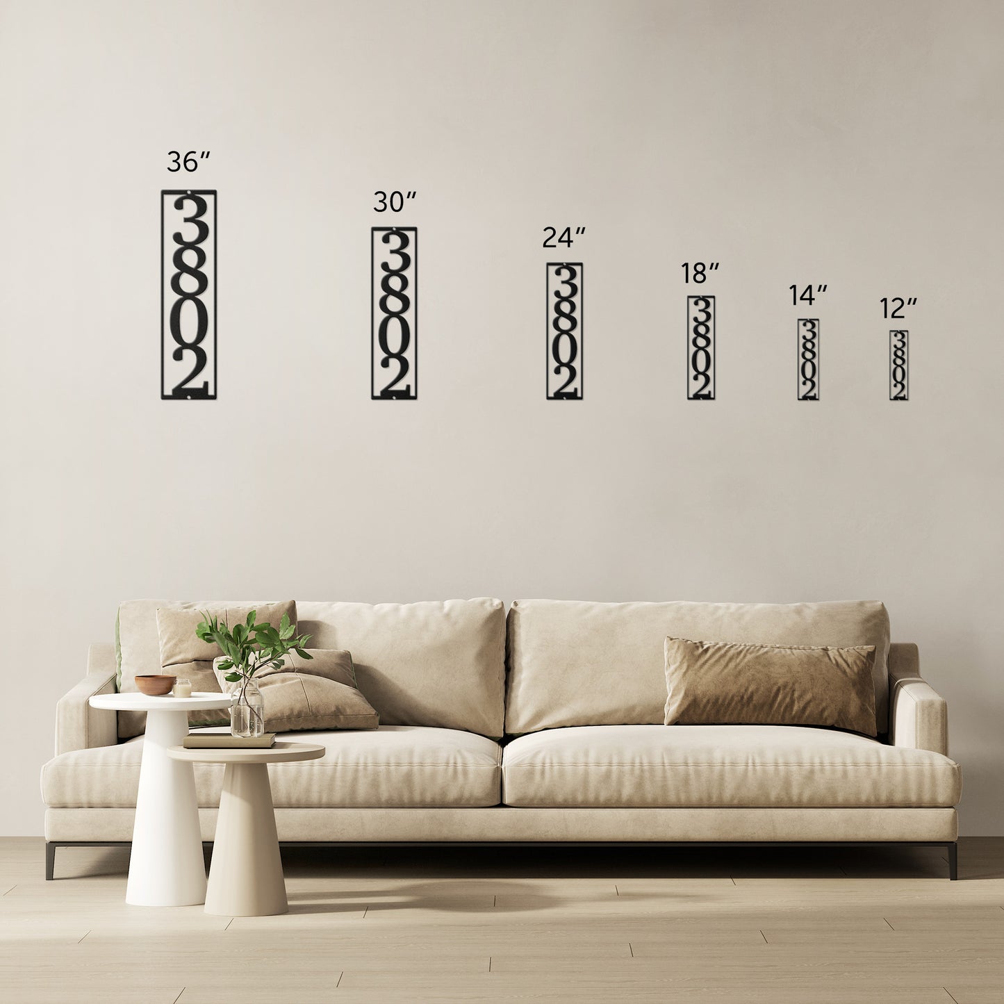 Vertical Number Address Sign