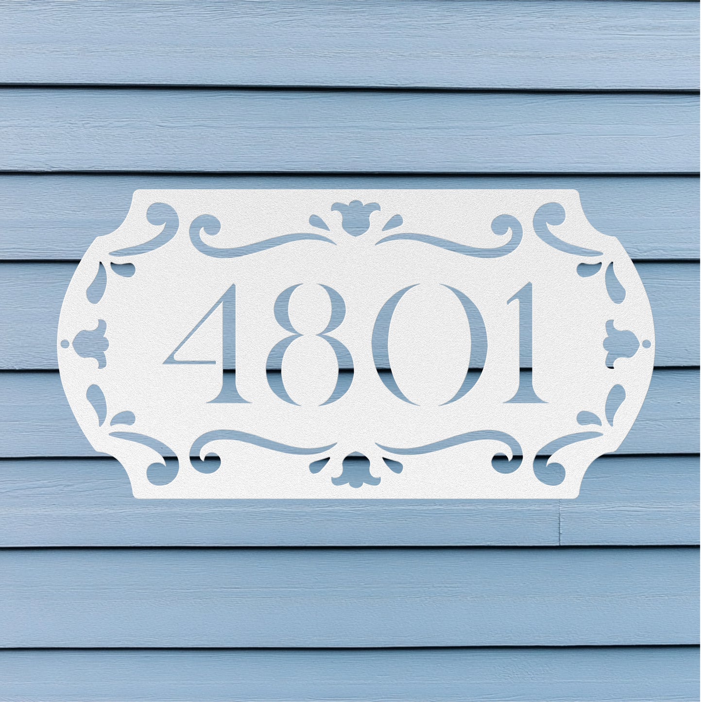 Horizontal Flower Number Plaque