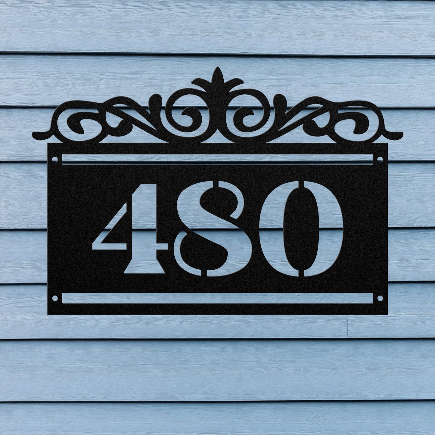 Swirl Horizontal Address Plaque