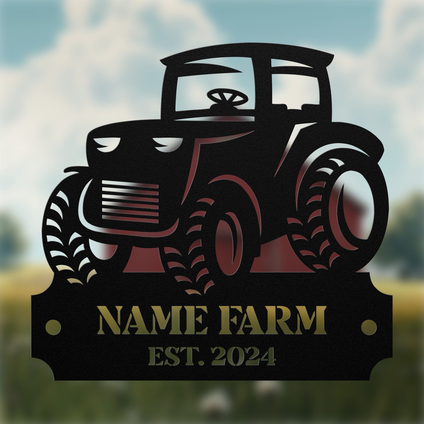 Tractor Farm Established Sign