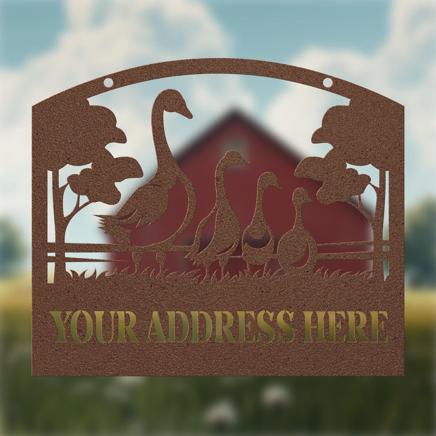 Family of Geese Address Sign