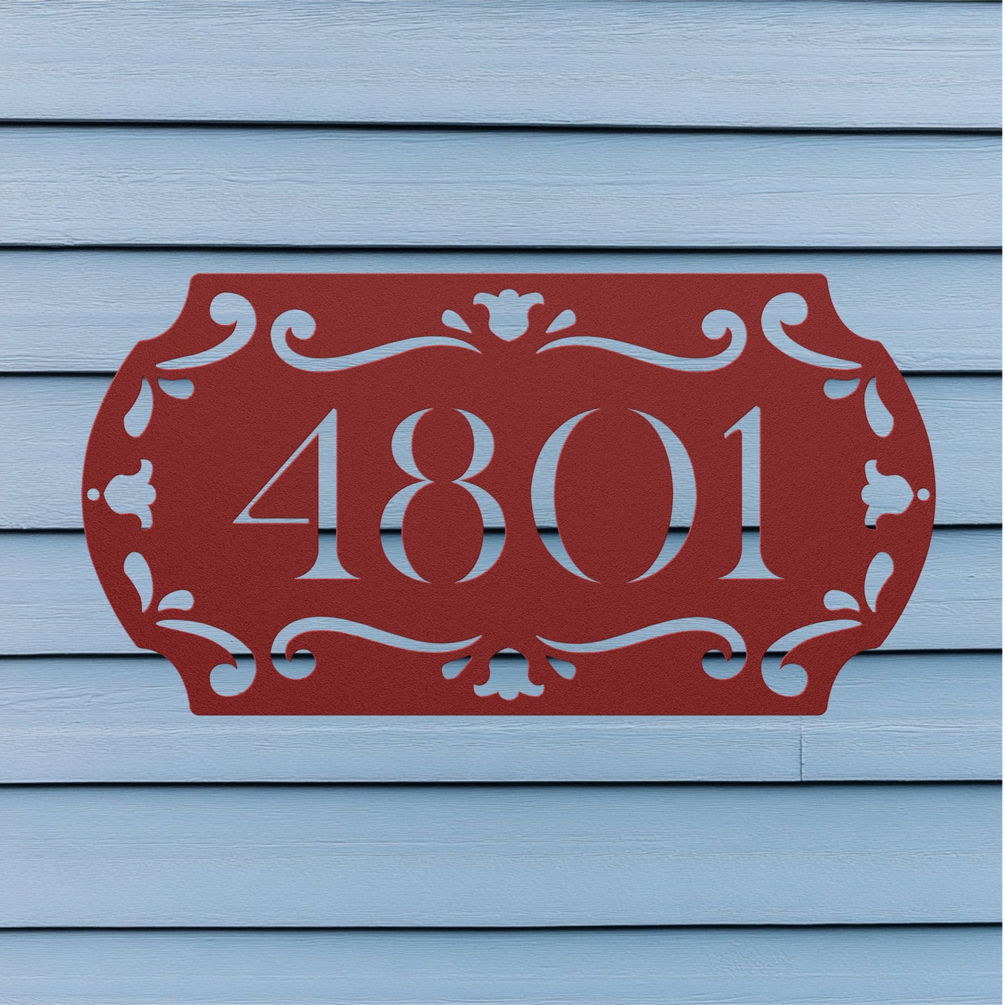 Horizontal Flower Number Plaque