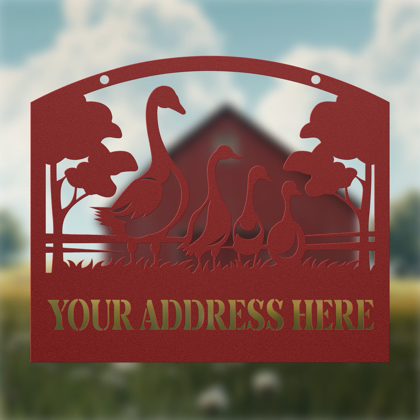 Family of Geese Address Sign