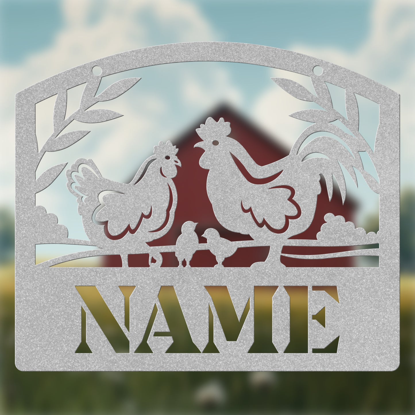 Chicken Family Name Sign