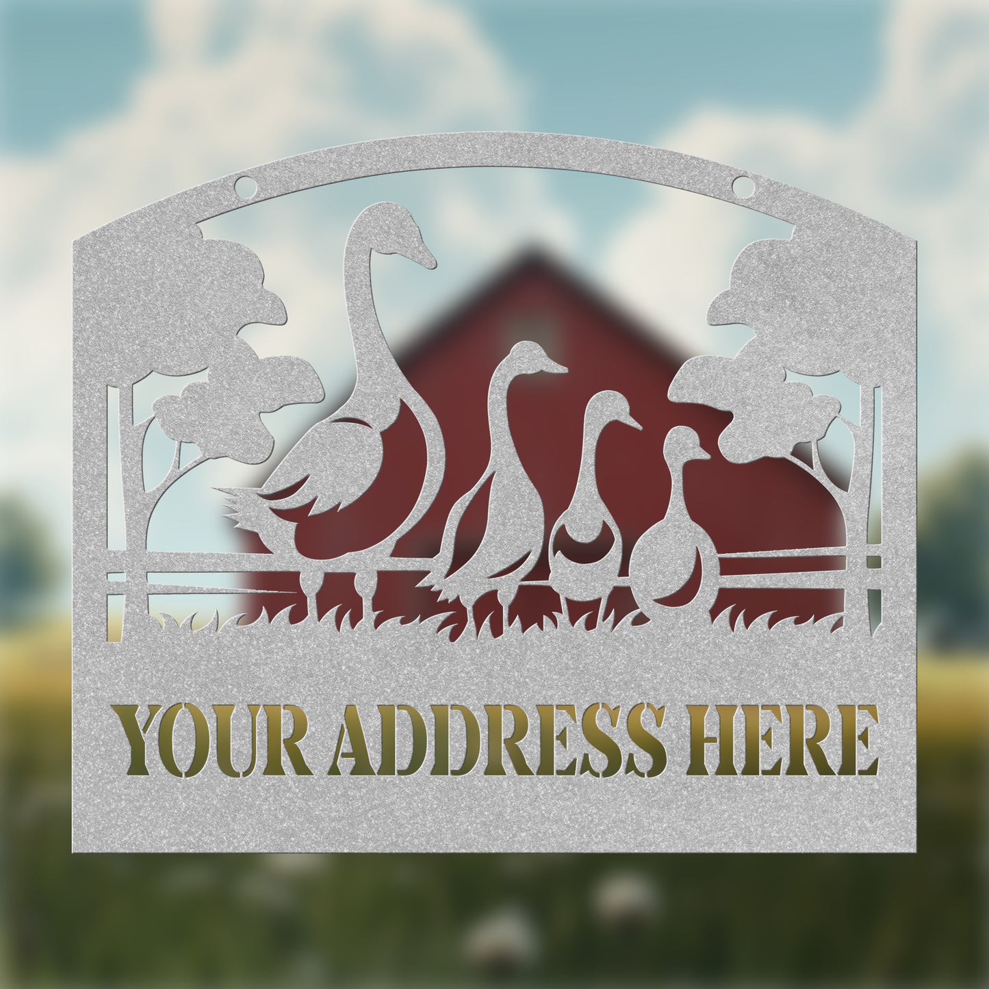 Family of Geese Address Sign