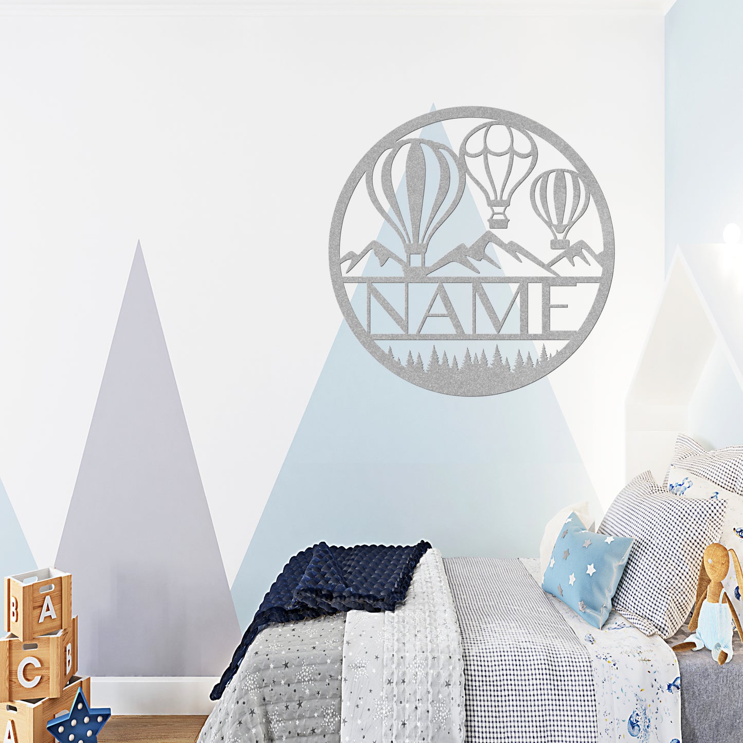 Hot Air Balloon Circle Name Sign