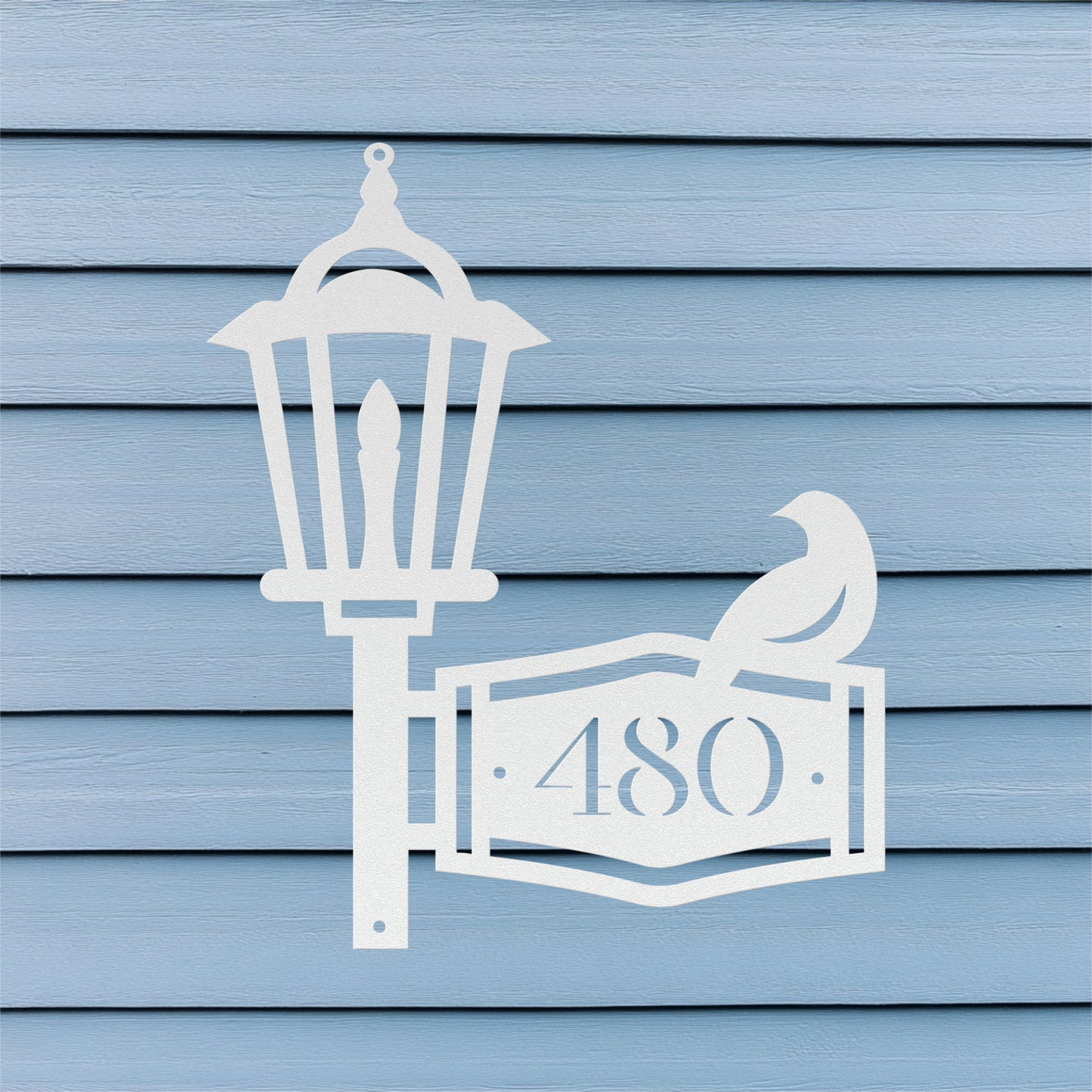 Bird on a Lamppost Address Sign
