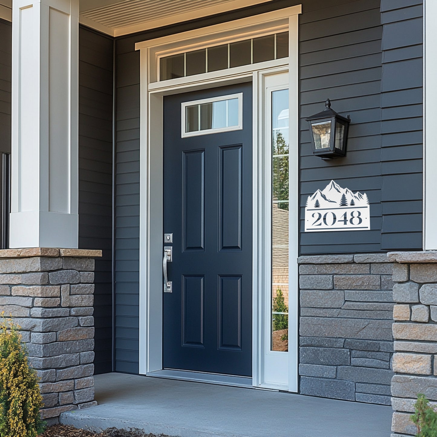 Horizontal Mountain Number Plaque