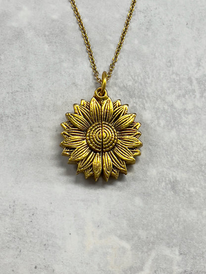 Hidden Message Sunflower Necklace