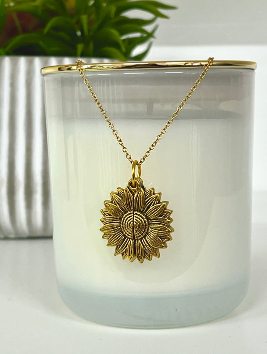Hidden Message Sunflower Necklace