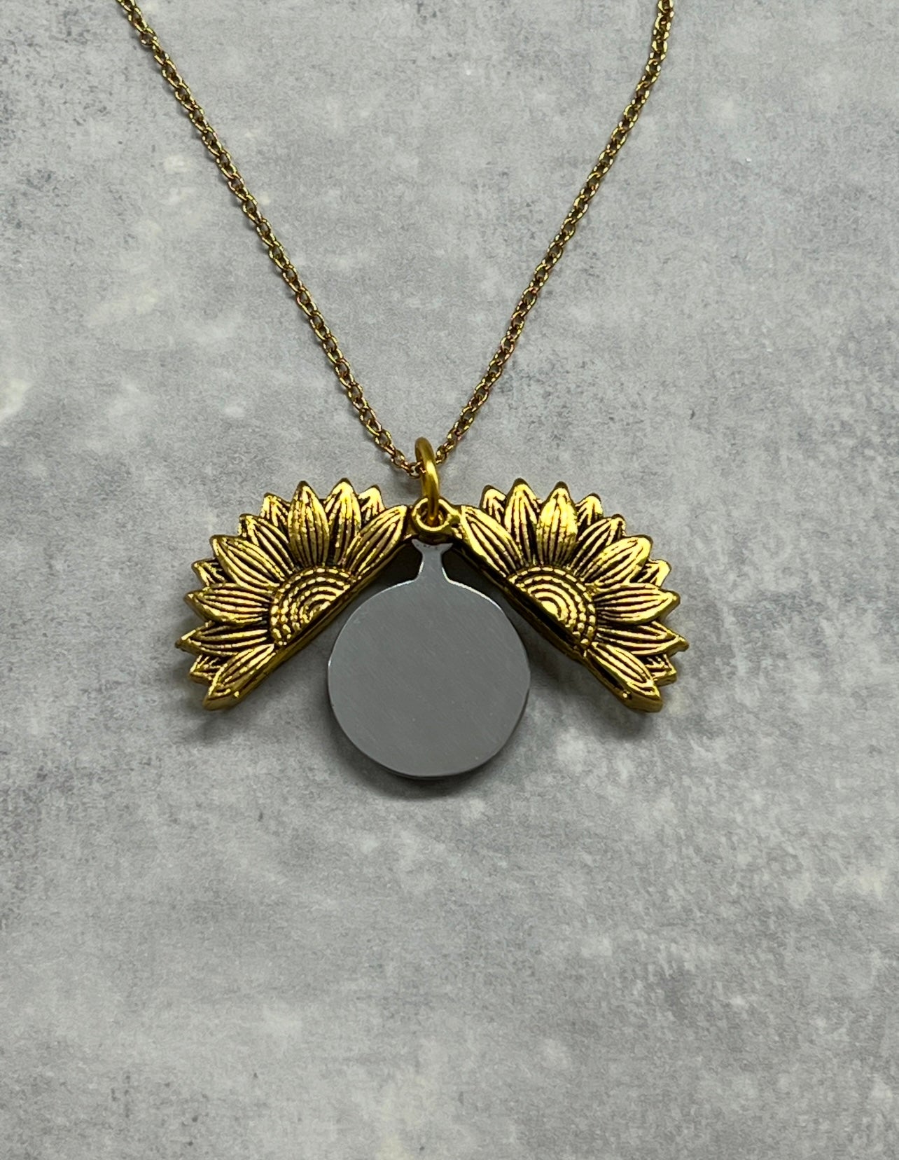 Hidden Message Sunflower Necklace