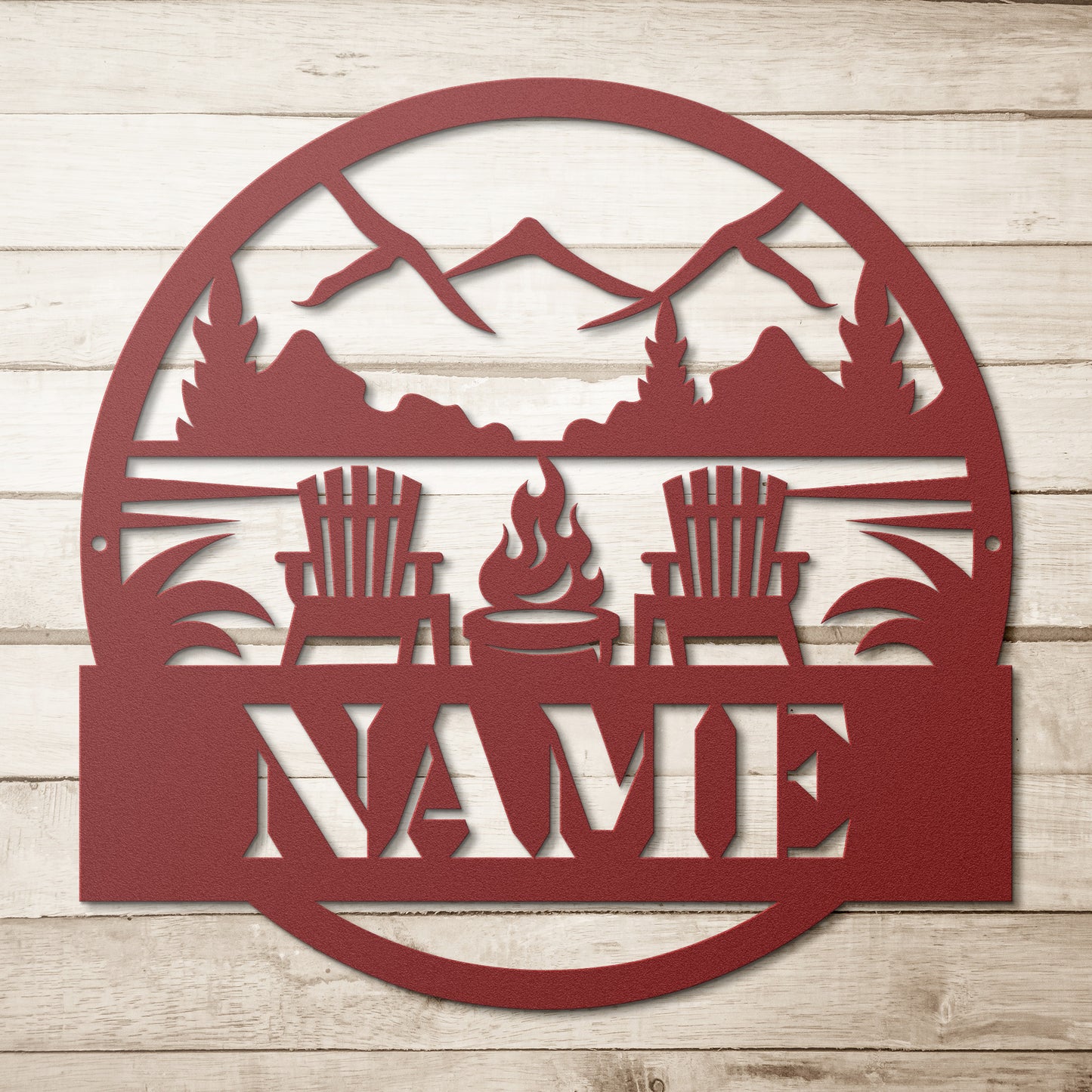 Fire pit by the Lake Name Sign