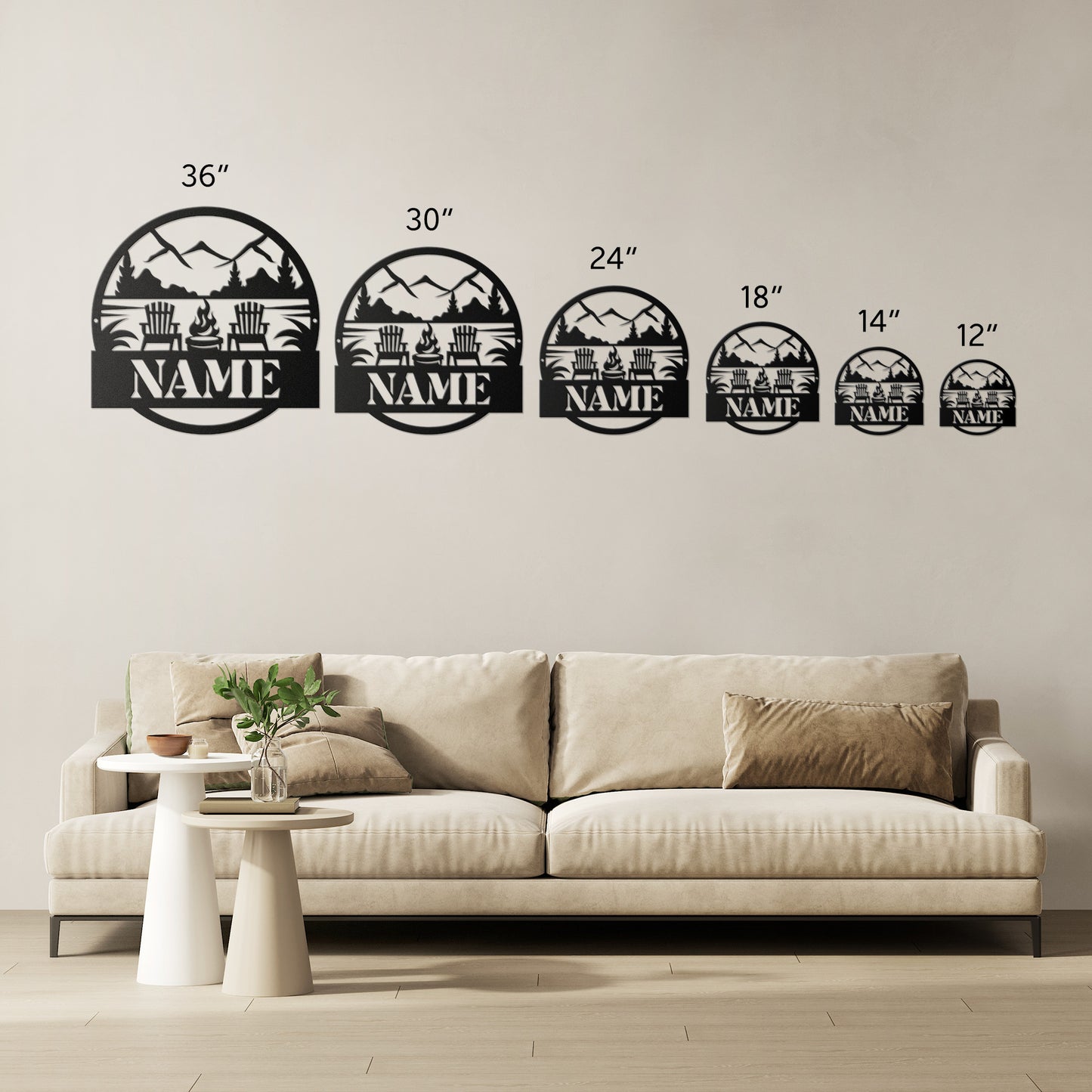 Fire pit by the Lake Name Sign