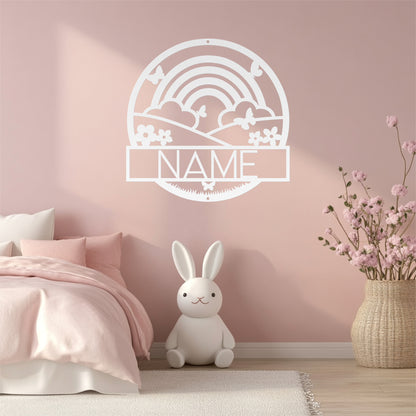 Rainbow Circle Name Sign