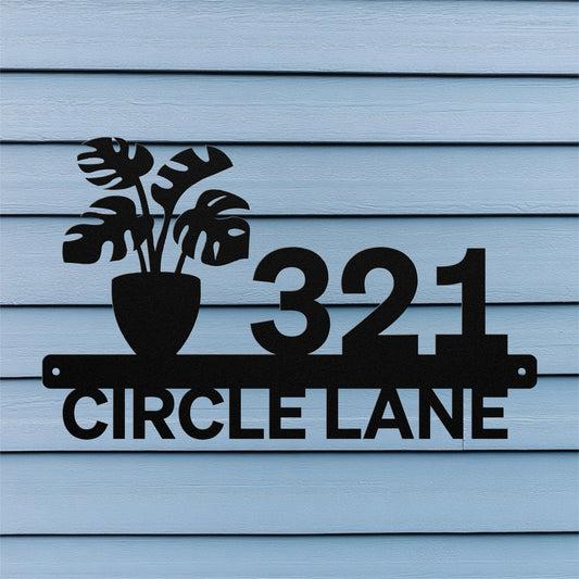 Monstera Address Sign