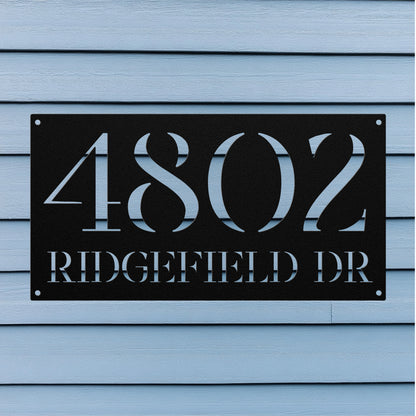 Rectangle Cut Out Address Sign