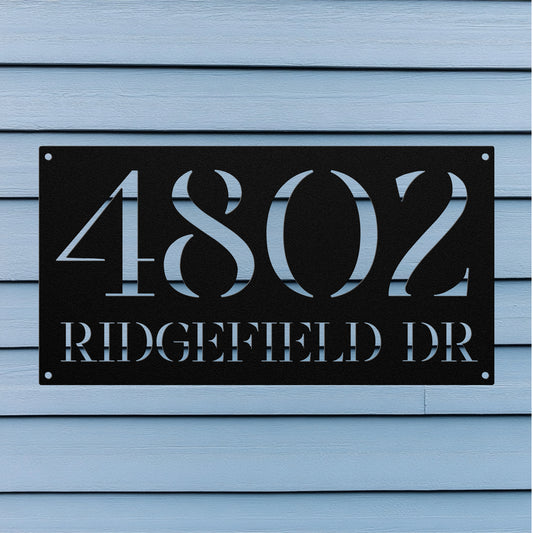 Rectangle Cut Out Address Sign