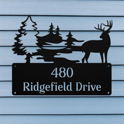 Woodland Address Sign