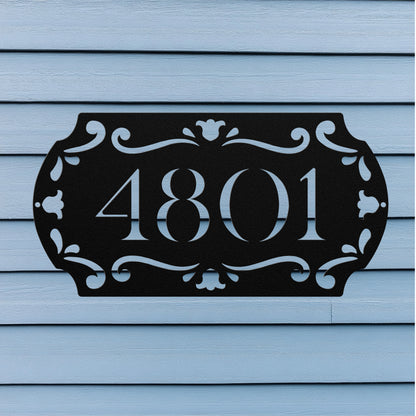 Horizontal Flower Number Plaque