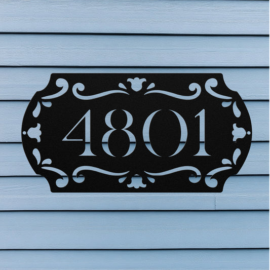 Horizontal Flower Number Plaque