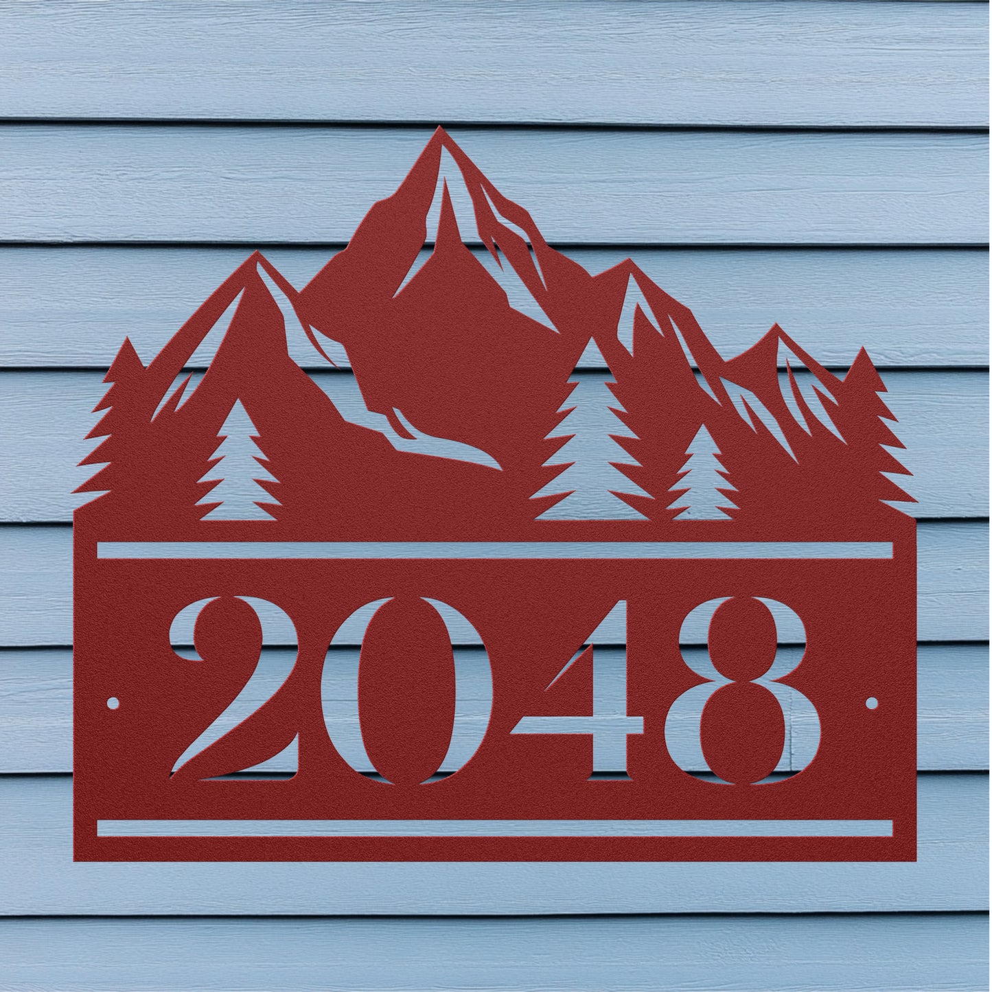 Horizontal Mountain Number Plaque