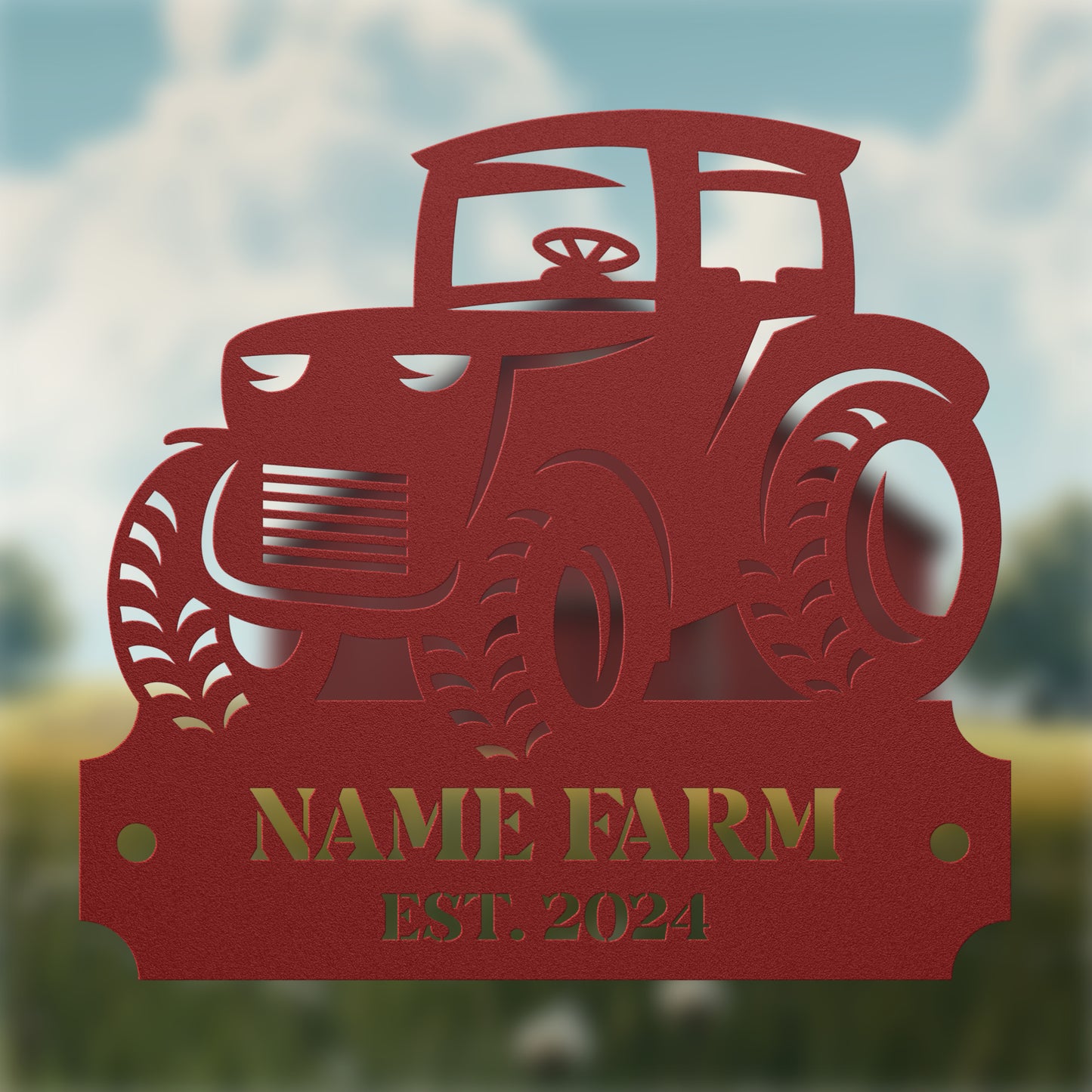 Tractor Farm Established Sign