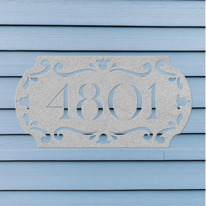 Horizontal Flower Number Plaque